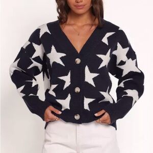 Petal & Pup Navy and White Star Cardigan